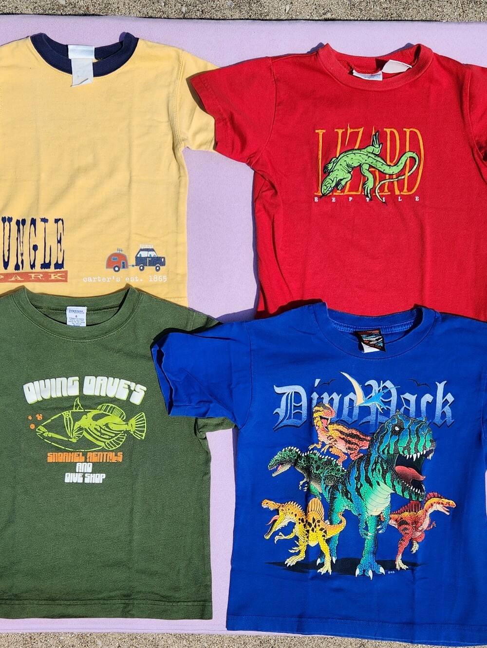 Vintage 90s y2k Kids 3T 4T Graphic Cotton Tee Lot Carters Gymboree Dino Pack